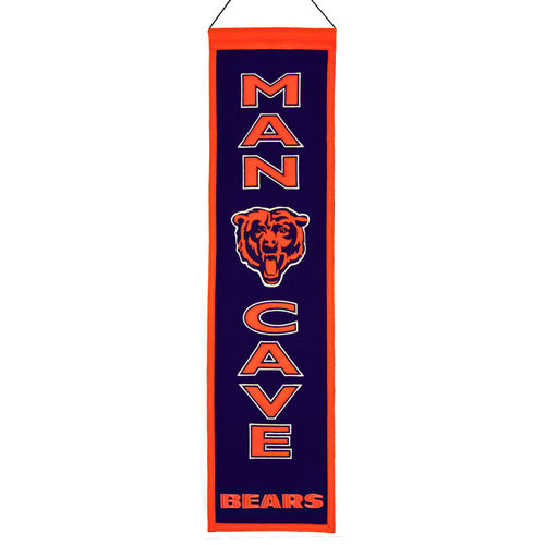 Chicago Bears Wool 8" x 32" Man Cave Banner