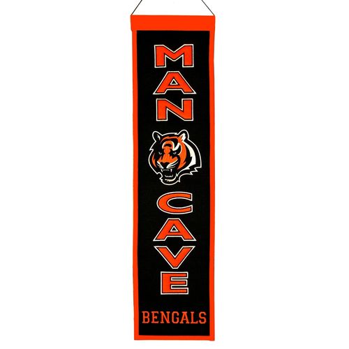 Cincinnati Bengals Wool 8" x 32" Man Cave Banner