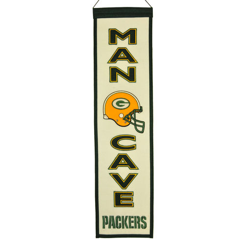 Green Bay Packers Wool 8" x 32" Man Cave Banner