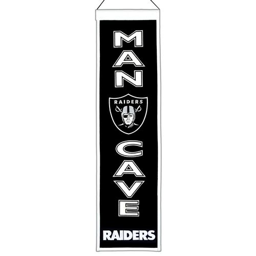 Oakland Raiders Wool 8" x 32" Man Cave Banner