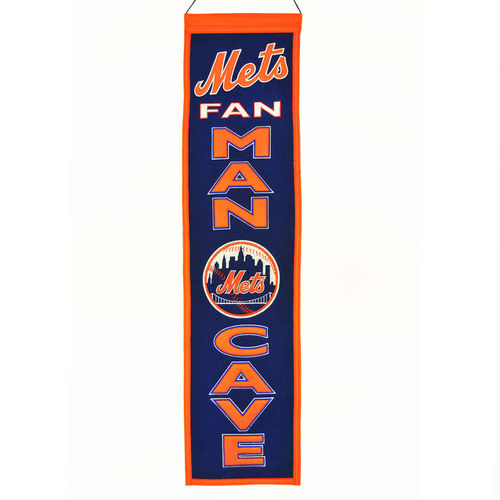 New York Mets Wool 8" x 32" Man Cave Banner