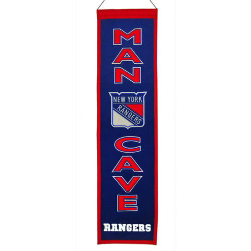 New York Rangers Wool 8" x 32" Man Cave Banner
