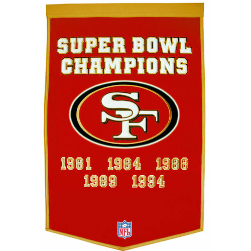 San Francisco 49ers Wool 24" x 36" Dynasty Banner