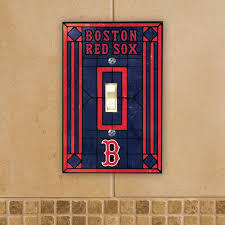 Boston Red Sox Art Glass Switch Plate