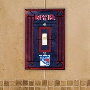 New York Rangers Art Glass Switch Plate