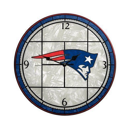New England Patriots Art Glass Clock