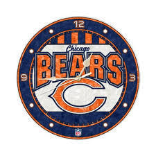Chicago Bears Art Glass Clock