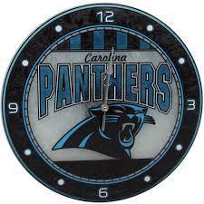 Carolina Panthers Art Glass Clock
