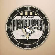 Pittsburgh Penguins Art Glass Clock