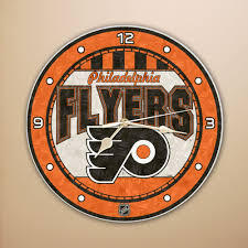 Philadelphia Flyers Art Glass Clock