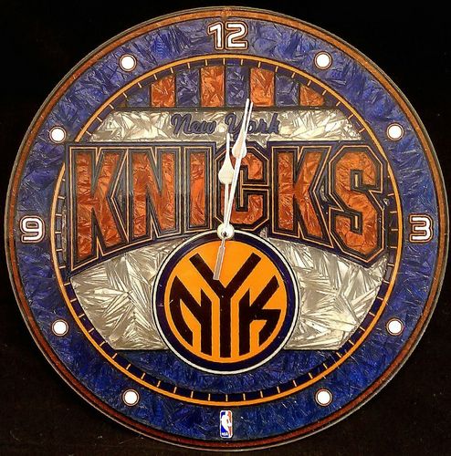 New York Knicks Art Glass Clock