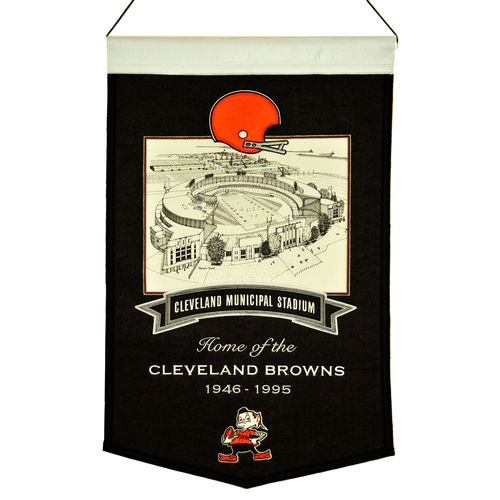 Cleveland Browns Cleveland Municipal Stadium Wool 15" x 20" Commemorative Banner