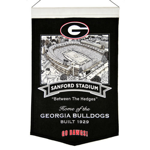 Georgia Bulldogs Sanford Stadium Wool 15" x 20" Commemorative Banner