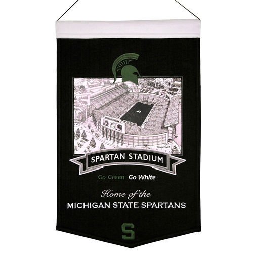 Michigan State Spartans Spartan Stadium Wool 15" x 20" Commemorative Banner