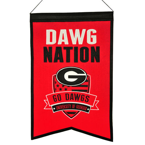 Georgia Bulldogs Wool 14" x 22" Nations Banner